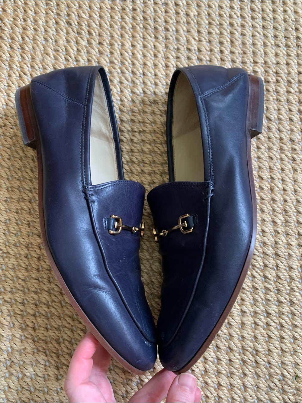 Sam Edelman Navy Leather Bit Loafers size 10 - Picture 5 of 7